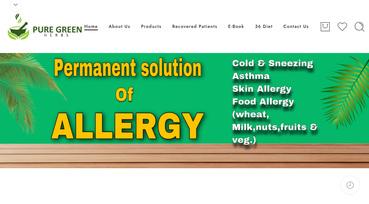 Pure Green Herbs e-commerce website